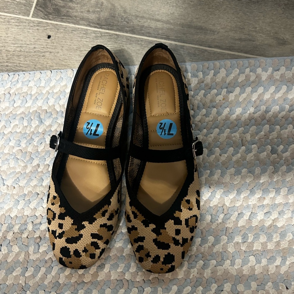 Rachel Zoe Black and Tan Leopard Flats